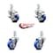 Service Caster 3 Inch Blue Polyurethane Wheel Swivel 7/8 Inch Square Stem Caster Brakes, 2PK SCC-SQ20S314-PPUB-BLUE-TLB-78-2-S-2 - alternate 6